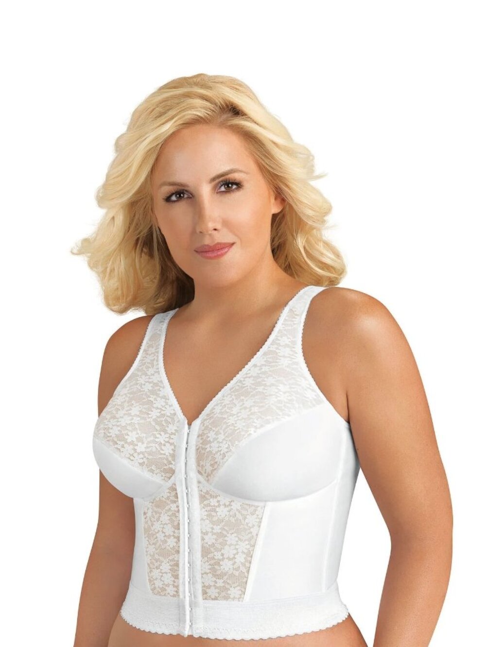Exquisite Form Wireless Back & Posture Support Longline Bra White 42B NEW